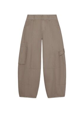 ZARA - Wide Leg Balloon Cargo Pants in Taupe
